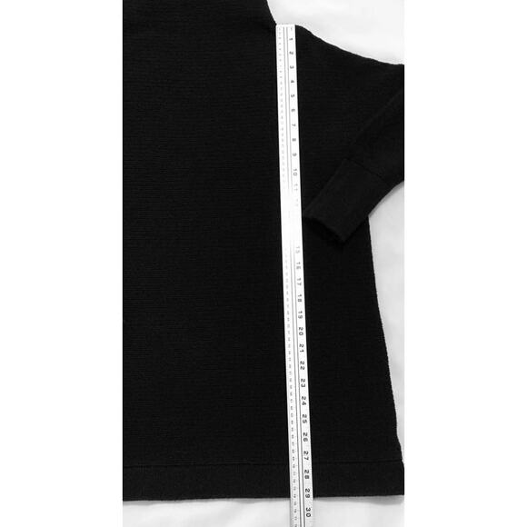 Free People Womens Ottoman Slouchy Tunic Sweater Medium Mock Neck Black Ribbed - Picture 11 of 16